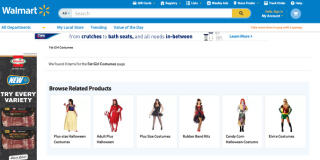 Illustration for article titled Walmart's Website Features a Section of 'Fat Girl Costumes'